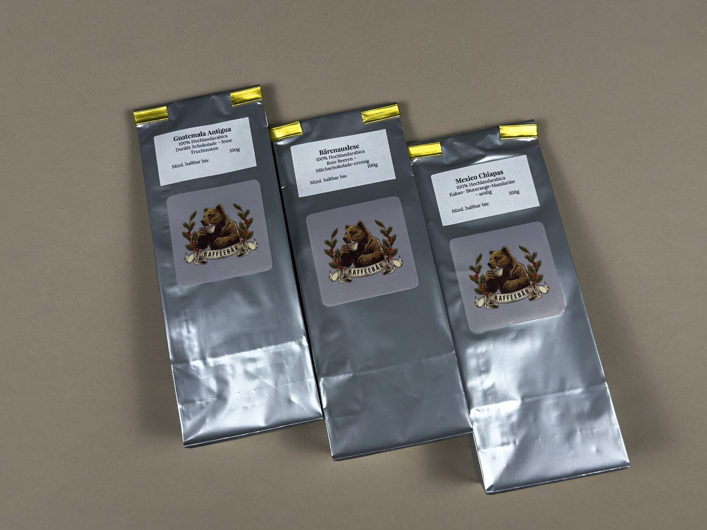 KaffeeBär Mittelkräftig Bundle 3×100g – ausgewogene Kaffees mit vollem Körper