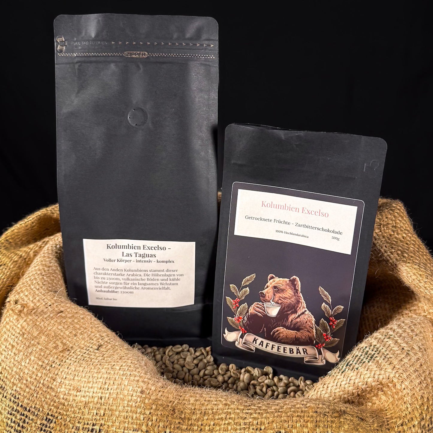 Kaffeetüten „Kolumbien Las Taguas“ von KaffeeBär – floral, fruchtig & balanciert aus Nariño