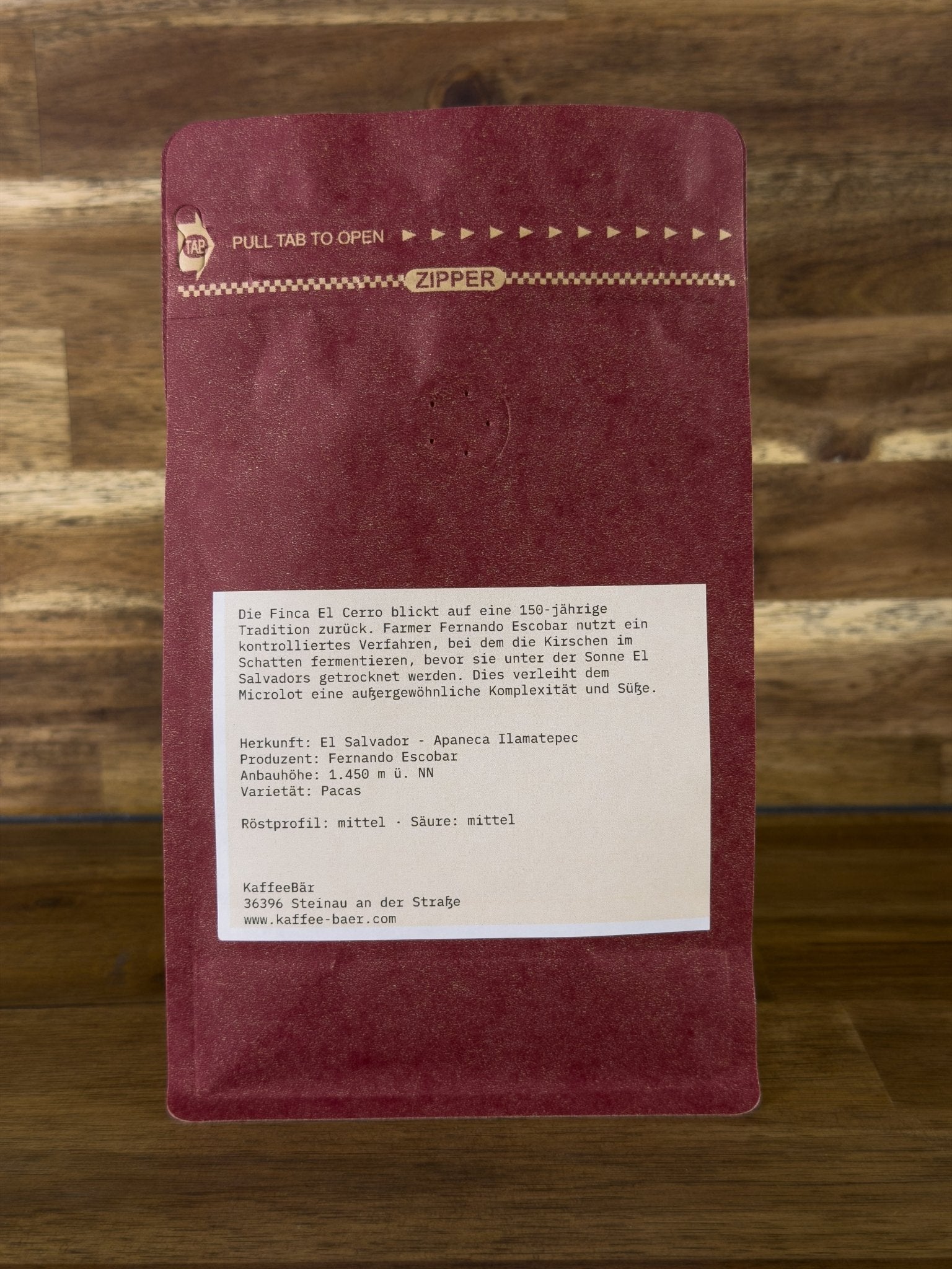 El Salvador Apaneca Pacas Microlot - KaffeeBär