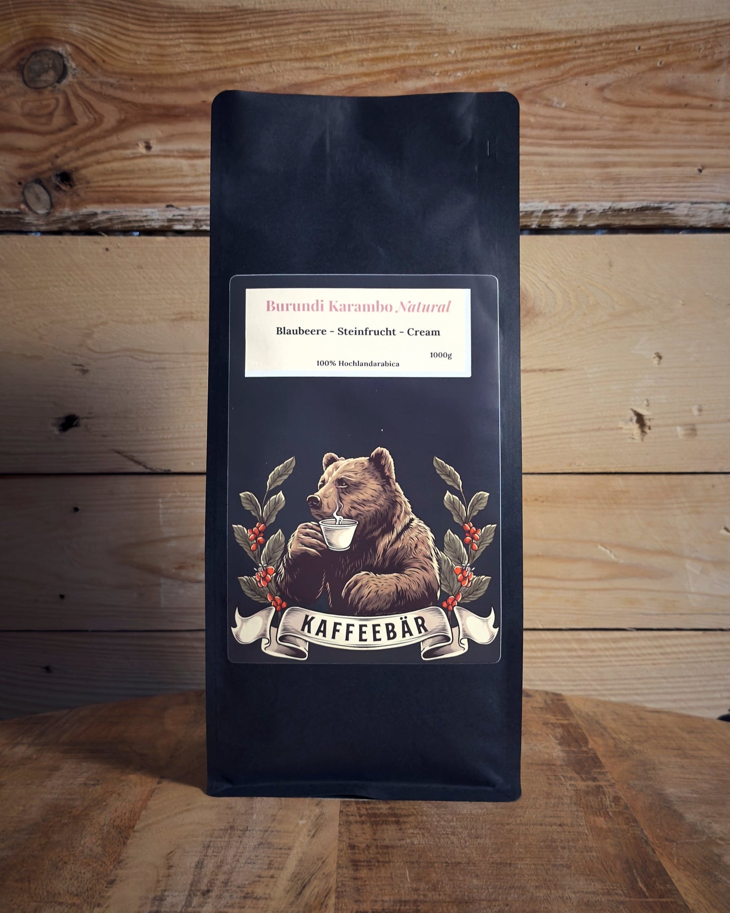 Handgerösteter Kaffee Burundi Muyinga in der 1000g Vorratspackung von KaffeeBär.