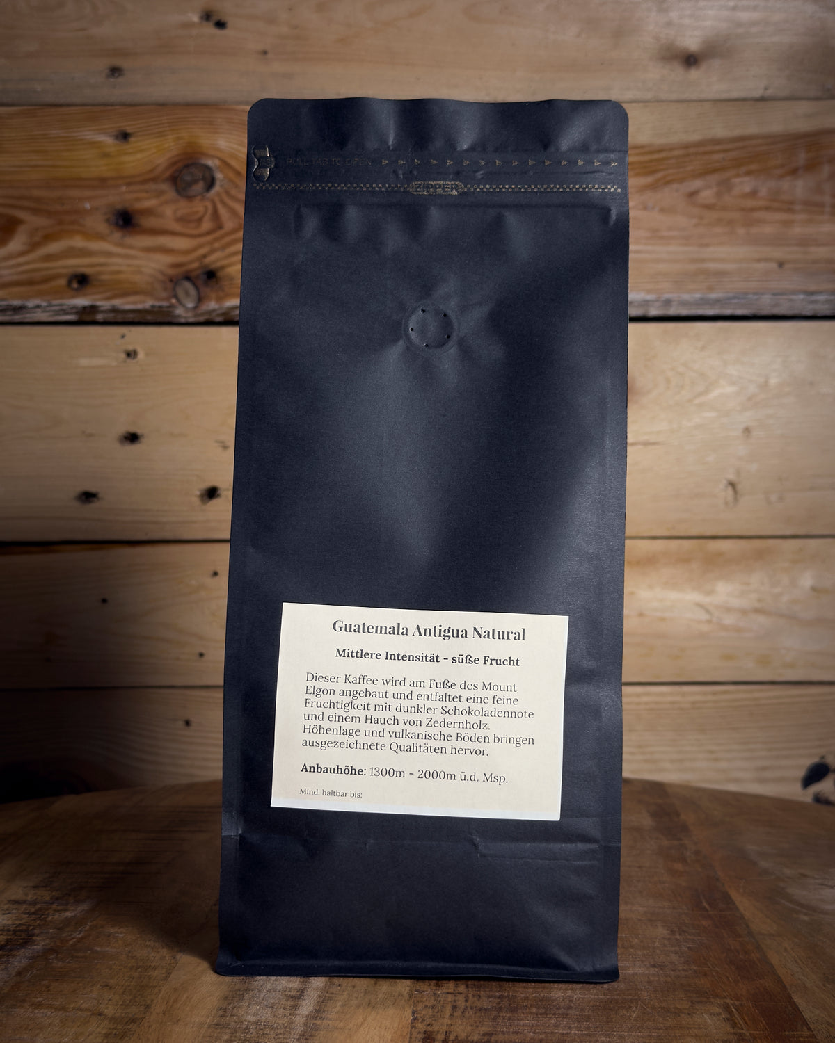 Guatemala Antigua Natural — 1000g Rückansicht, KaffeeBär Rösterei