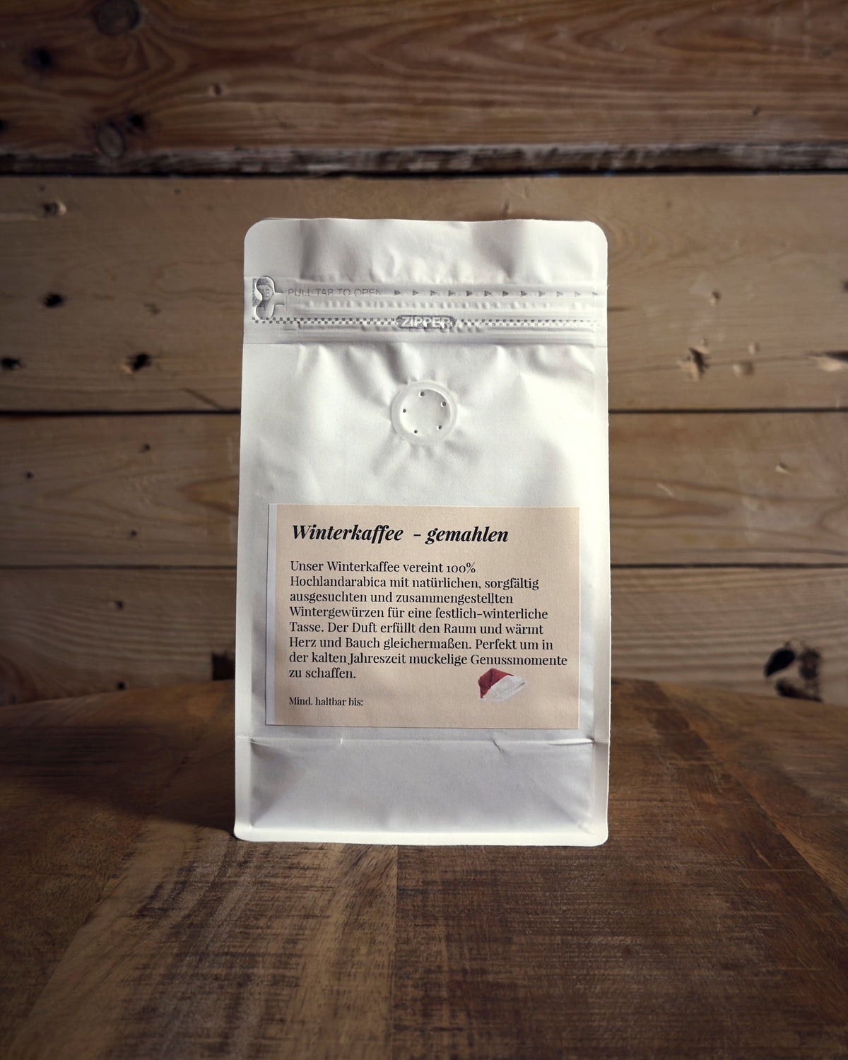 Winterkaffee - Gemahlener Gewürzkaffee — 250g Rückansicht, KaffeeBär Rösterei